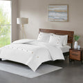 3 Piece Cotton Waffle Weave Duvet Cover Set King White Cotton