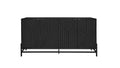 Carved 4 Door Sideboard ,Sideboard Buffet Cabinet With Storage ,Storage Cabinet With Adjustable Shelf For Living Room,Bedroom ,Diningroom Black Modern Mdf