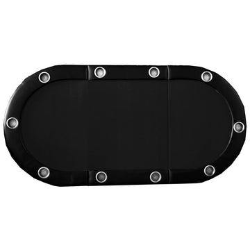 Folding Poker Table Top For 10 Players Tri Fold Texas Holdem Blackjack Casino Game Tabletop Black Black Primary Living Space Modern Mdf