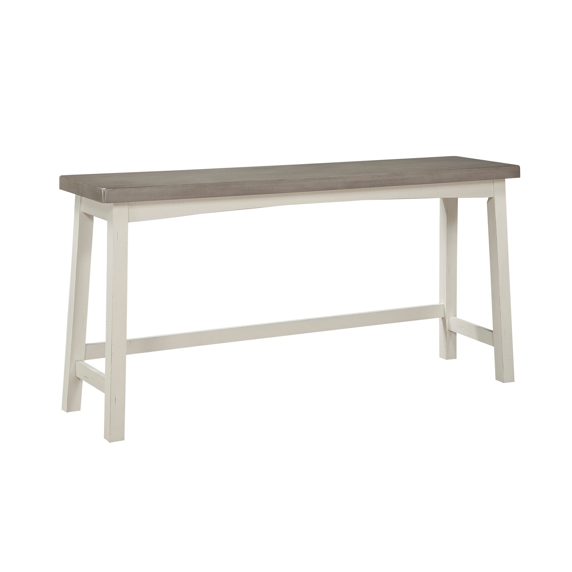 Transitional 4 Piece Counter Height Set, Table And Counter Height Stools White And Coffee Finish Solid Rubberwood Furniture Wood Coffee,White Wood Dining Room 72 Inches Transitional 4 Leg