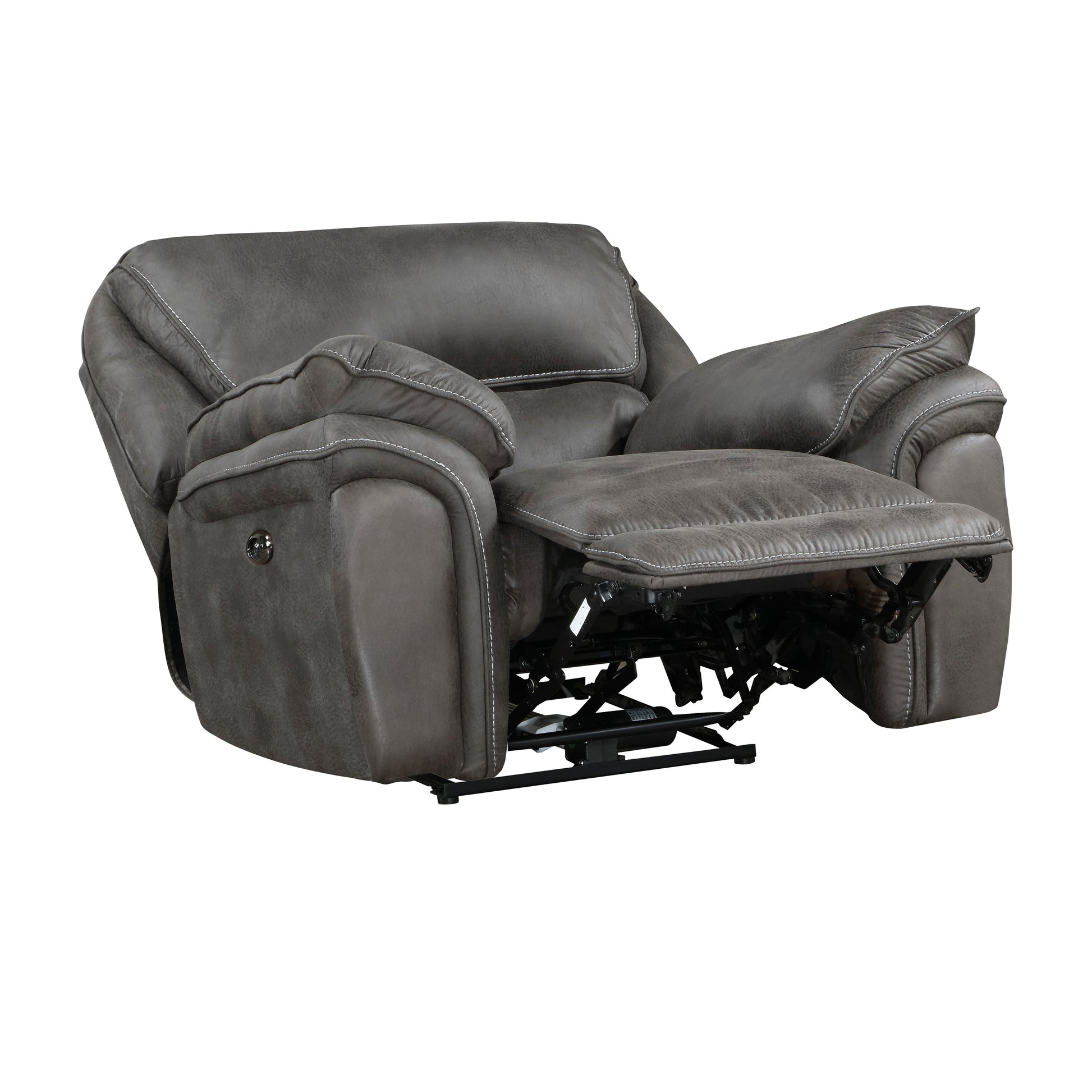 Plush Modern Living Room Sofa Set 3Pc Power Reclining Sofa Loveseat Chair Gray Microfiber Upholstery Usb Port Solid Wood Frame Furniture Gray Microfiber Wood Primary Living Space Modern Plywood,Solid Wood 6 Seat