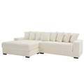 Arrived Oversized Two Piece Couches, L Shaped Sofa, Corduroy, Left Chaise Daybed,With Armrests,Eight Throw Pillows,Corner Sofa,Easy To Assemble, Beige Beige Polyester Wood Primary Living Space Pillow Back Medium Soft Modern Square Arms Wood 3 Seat