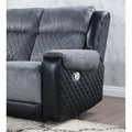 Alicia Grey Black Reclining Sofa Gray Fabric 3 Seat
