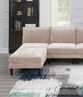 Modern Gorgeous 6Pcs Modular Set 4X Armless Chairs 2X Ottomans Living Room Furniture Blush Pink Morgan Fabric Couch Pink Primary Living Space Cushion Back Classic,Contemporary,Modern Modular