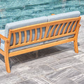 Kapalua Honey Nautical Eucalyptus Wooden Outdoor Sofa Bench With Cushion Honey Eucalyptus