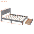 Full Size Storage Bed Velvet Upholstered Platform Bed With A Big Drawer Gray Old Sku:Wf296850Aae Full Gray Velvet