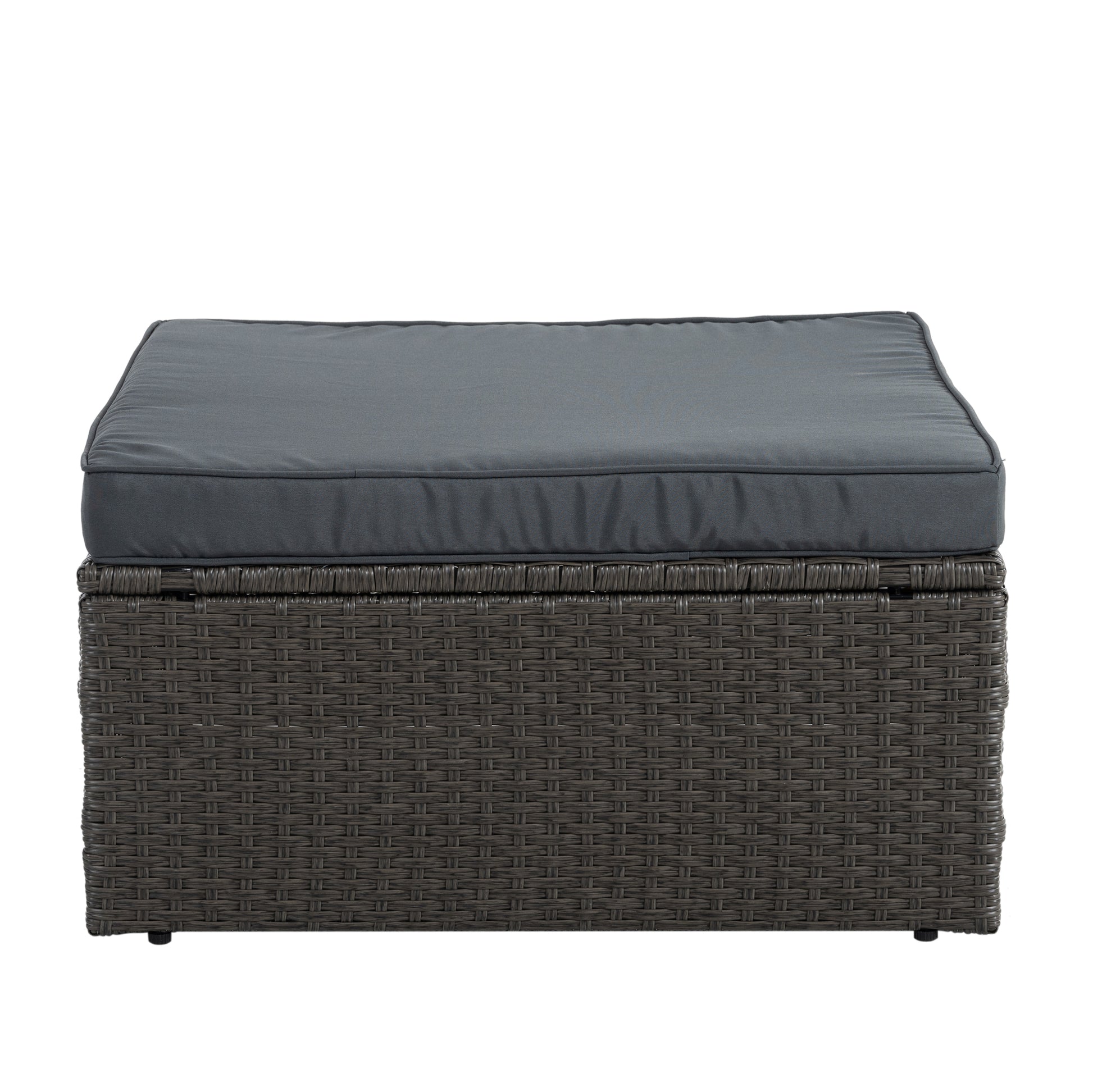 Patio Furniture, Outdoor Furniture, Seasonal Pe Wicker Furniture,7 Pcs Set Wicker Furniture With Lounger Sofa Yes Dark Gray Seats 6 Pe Rattan Iron Waterproof Fabric