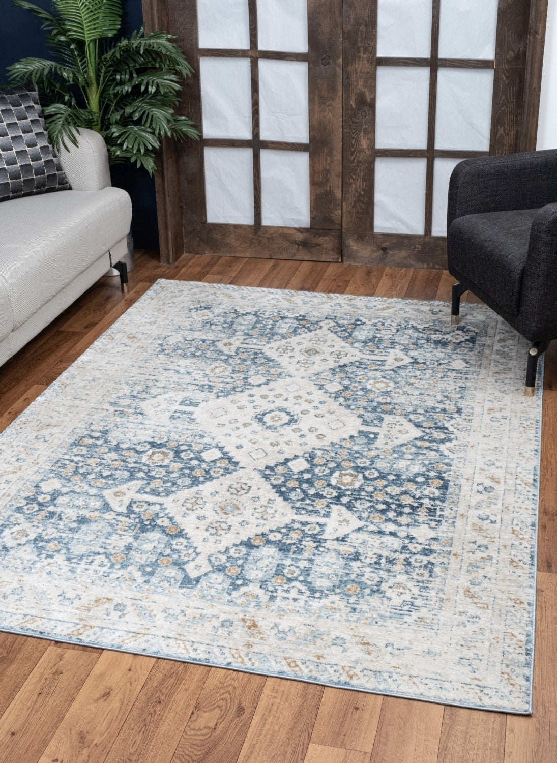 Noble Gc Gen7003 Blue 2 Ft. X 3 Ft. Area Rug Navy Polyester