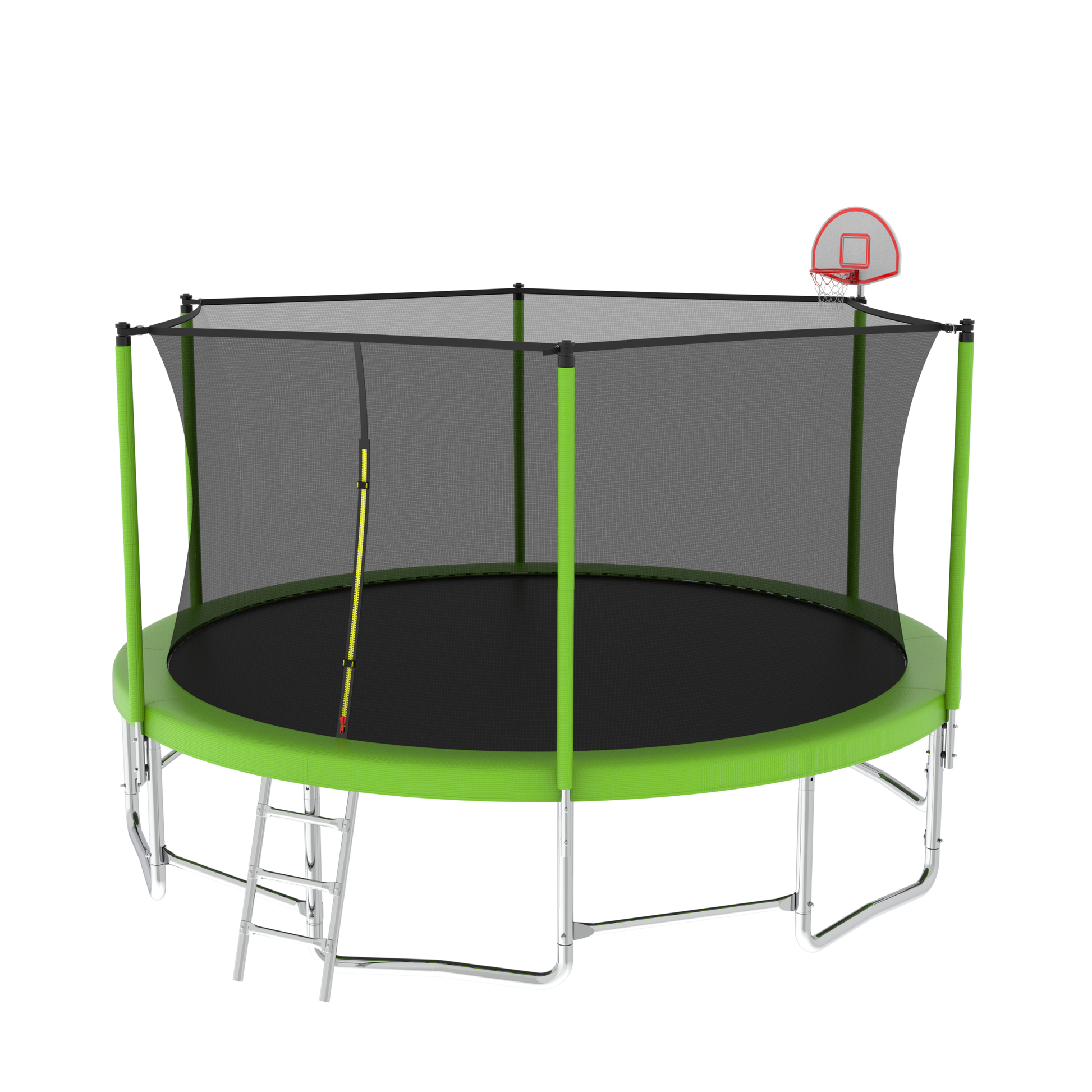 15Ft For Kids Children With Safety Enclosure Net Outdoor Backyards Large Recreational Trampoline Green Metal