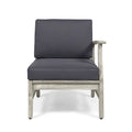 Perla Right Armchair, Grey Dark Gray Acacia Wood