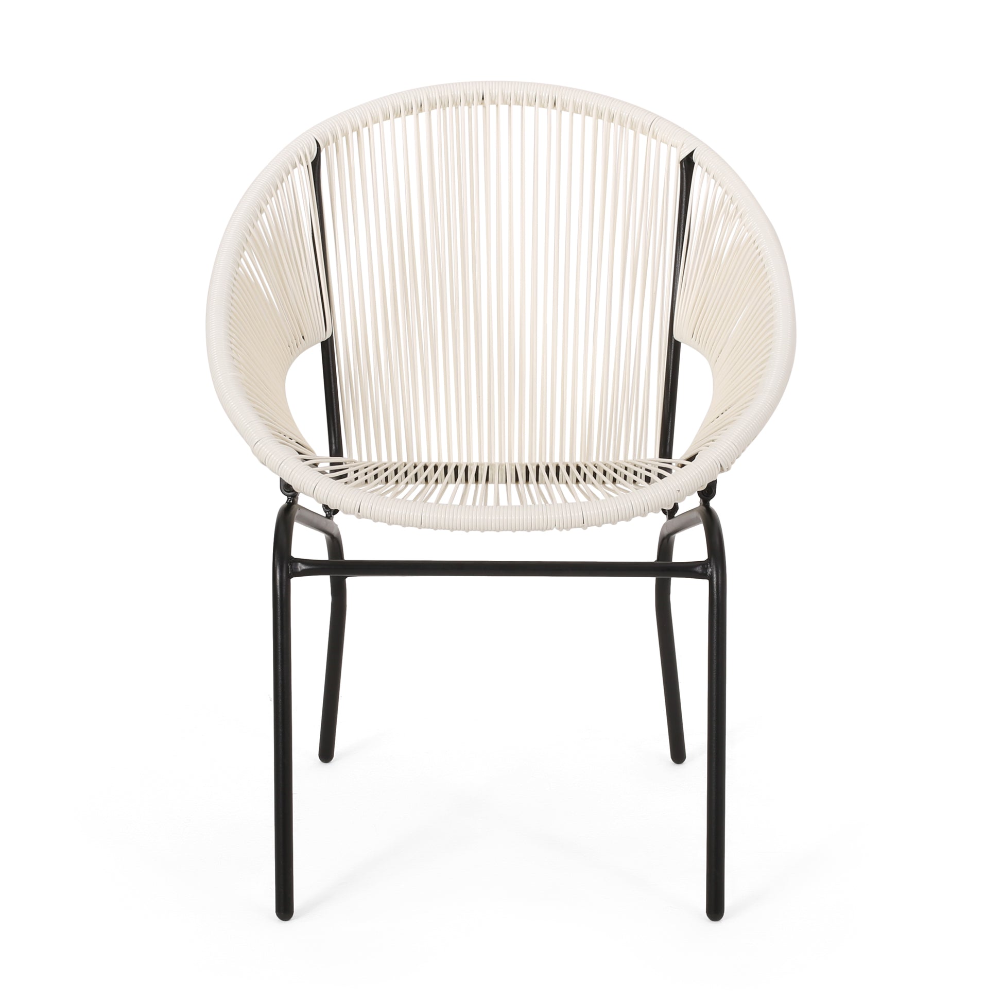 Nusa Chair Set Of 2 White Pe Rattan Iron