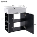 Video 21.6 Inch Modern Floating Bathroom Vanity With Ceramic Basin Perfect For Small Bathrooms, Left Side Storage Black Bathroom Ceramic Mdf