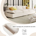 119.5'' 3 Seater Sofa With 2 Storage Unitsfor Living Room, Office, Apartment Beige Polyester 3 Seat