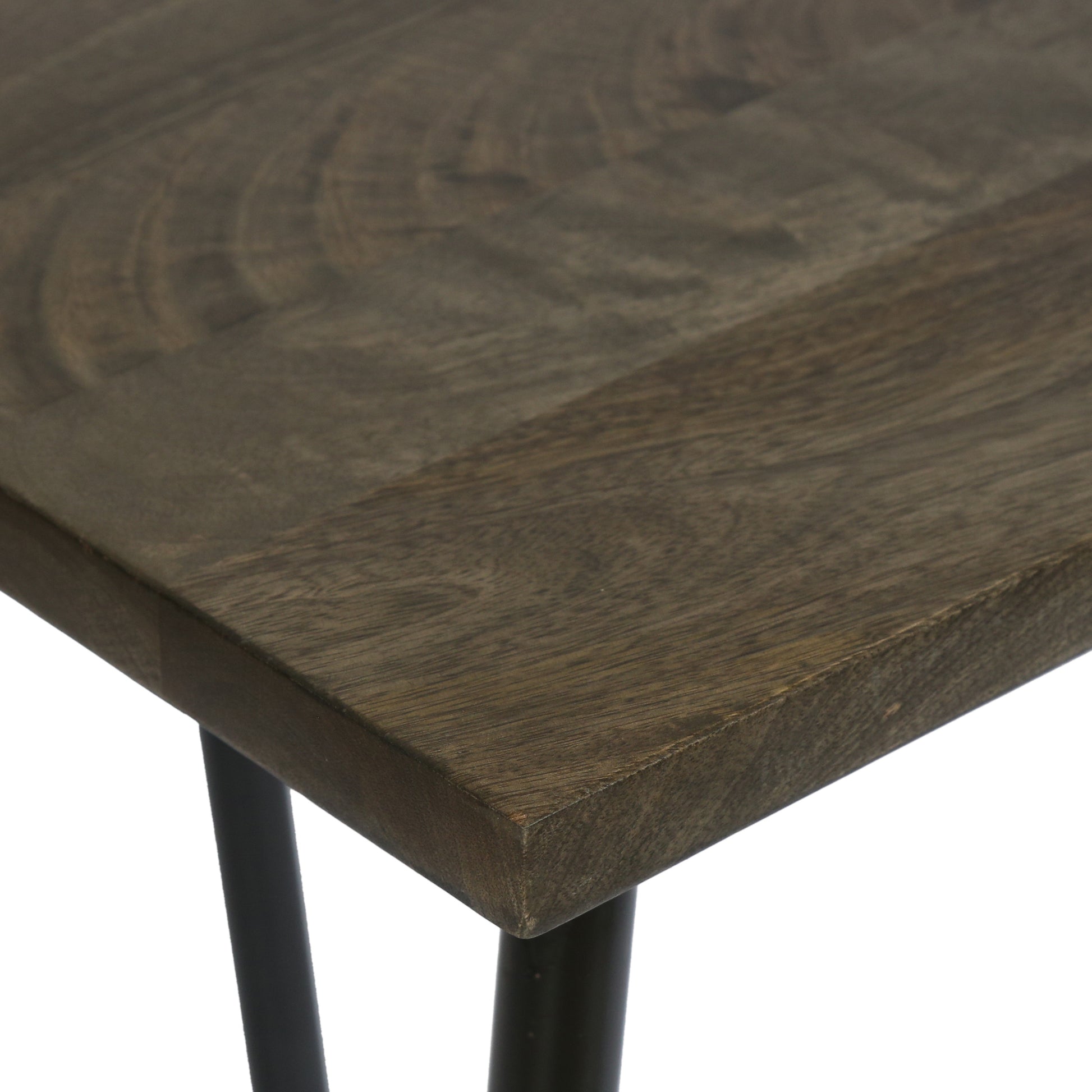 Console Table Brown Metal & Wood