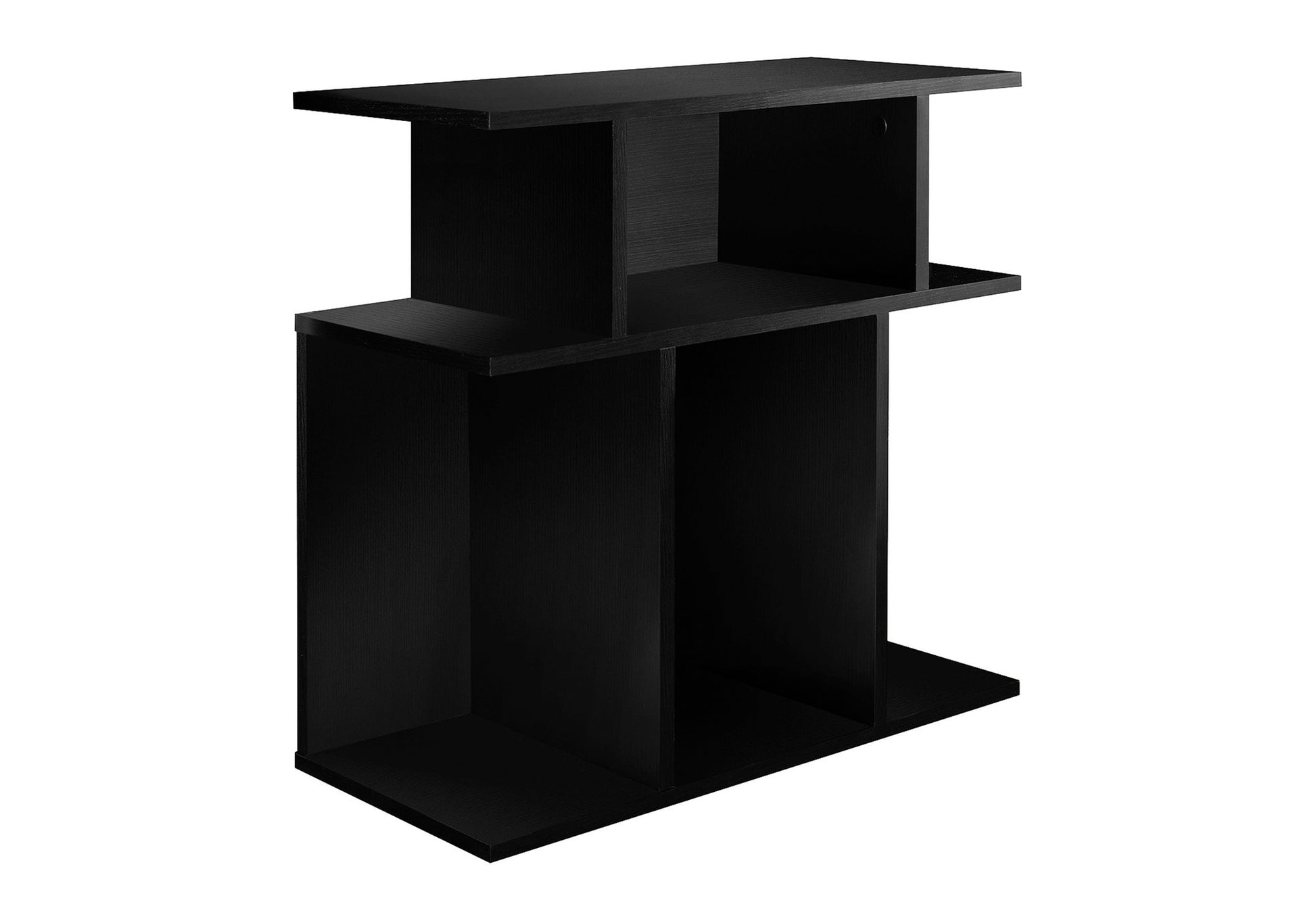 Accent Table, Side, End, Nightstand, Lamp, Living Room, Bedroom, Black Laminate, Contemporary, Modern Black Particle Board