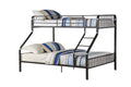 Caius Gunmetal Finish Twin Xl Queen Bunk Bed Gunmetal Metal