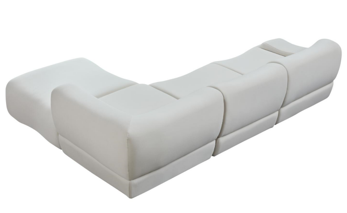 Wks8W White, Strong And Durable Fabric, 4 Free Sectional Sofa, High Density Sponge And Solid Wood Frame White Fabric 4 Seat