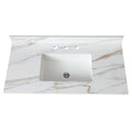 43 Inch Marble Vanity Top, Bathroom Vanity Top With Undermount Rectangular Middle Sink And 4