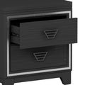 3 Pieces Bedroom Sets Queen Size Upholstered Bed With Led Lights, Nightstands And Dresser With Metal Handles And Sparkling Shiny Decoration, Black Expected Arrival Time:8.5 Queen Black 3 Piece Set Mdf Metal