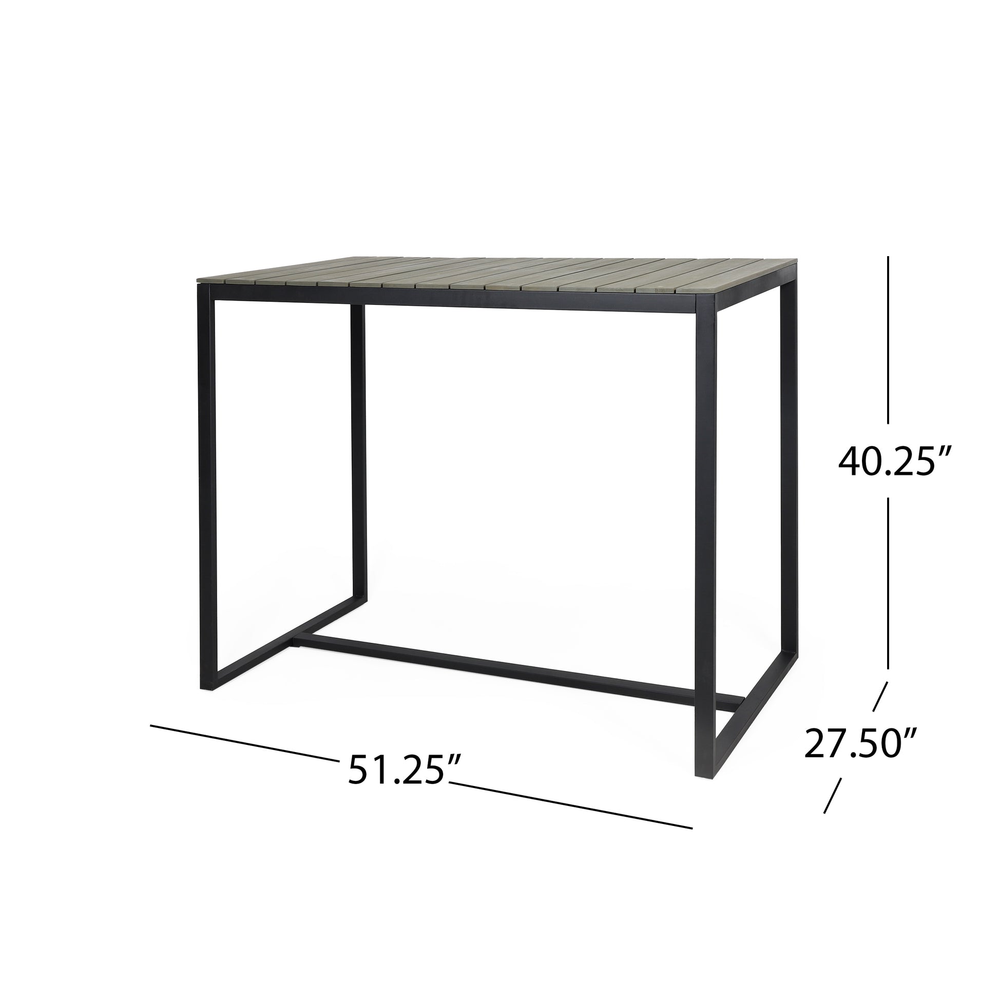 Ezra Bar Table Grey Black Acacia Wood