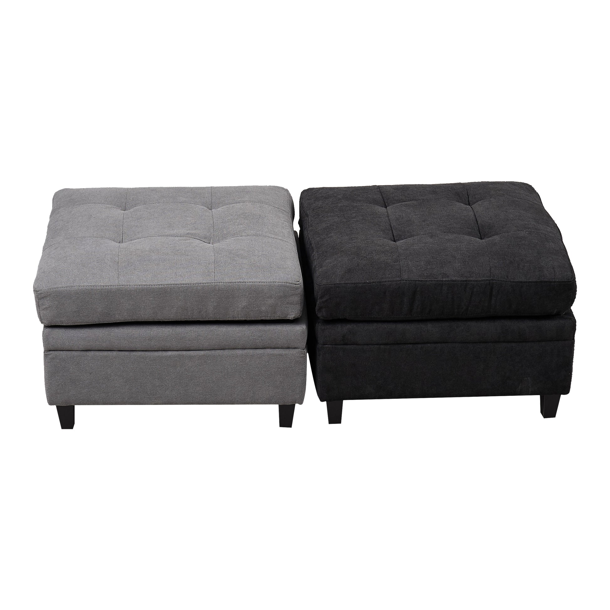 U Shaped Sectional Couch Convertible Sectional Couch With Double Chaise 6 Seat Sectional Sofa For Living Room Dark Gray Dining Room Fabric 6 Seat