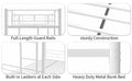 Bunk Bed Twin Over Twin Size With Ladder And High Guardrail, Able To Split, Metal Bunk Bed, Storage Space, Noise Free,White Box Spring Not Required Twin White Metal Metal