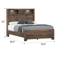 Plinz Brown Full Bookcase Bed Full Brown Engineered Wood