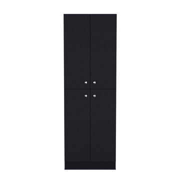 Pantry Cabinet Coahoma, Kitchen, Black Black Particle Board Engineered Wood