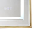 40*30Inch Led Bathroom Beveled Mirror,3000 6000K Gradient Front And Backlit Led Mirror For Bathroom,3Colors Dimmable,Ip54 Enhanced Anti Fog,Hanging Plates Wall Mount Lighted Mirror. Beveled Mirror Gold Aluminium Alloy