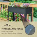 Outsunny Metal Raised Garden Bed, Elevated Planter Box With Legs And Drain Holes, Dark Gray Gray Steel