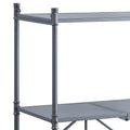 Sandy Black And Dark Bronze Hand Brushed 3 Tier Console Table Black Grey Primary Living Space Industrial,Rustic Shelves Rectangular Metal