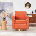 Swivel Barrel Chair For Living Room,360 Degree Swivel Club Modern Accent Single Sofa Chair, Small Leisure Arm Chair For Nursery, Hotel, Bedroom, Office Orange Primary Living Space Modern Linen