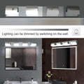 Modern Bathroom Vanity Lighting 4 Light Led Vanity Lights Over Mirror Bath Wall Lighting Chrome Modern Acrylic Stainless Steel