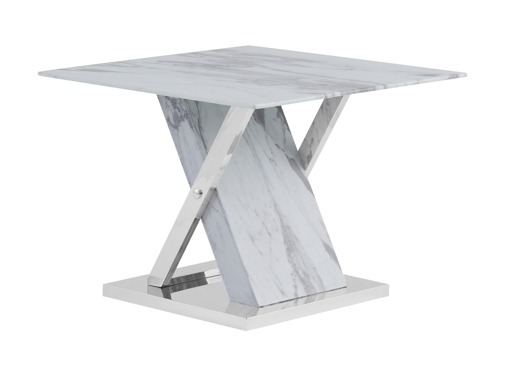 Rubble End Table Marble Solid Wood Mdf