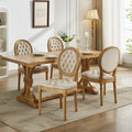 French Style Solid Wood Frame Antique Painting,Hand Pulled Buckle Decoration Velvet Artificial Leather Dining Chair With Trim ,Wood Legs,Steel Spring Inner,Set Of 2,Beige,Sw1739Bg Beige Dining Room American Design Dining Chairs Rubberwood Set Of 2 Foam