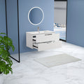 36 Inch Floating Bathroom Vanity With Ceramic Sink Setmodern Bath Storage Cabinet Vanity With Drawers Wall Mounted Combo For Bathroom, White White Mdf