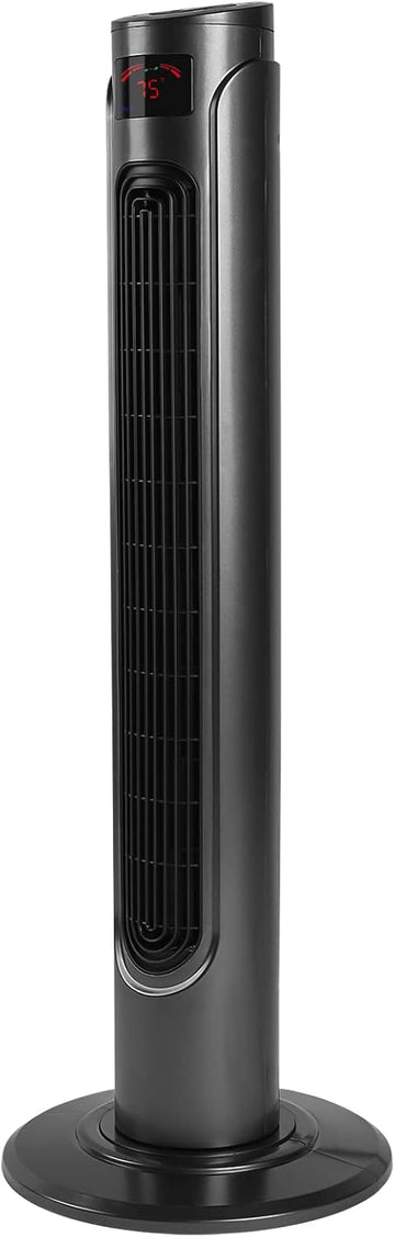 37 Inch Electric Oscillating Tower Fan With Remote Control For Indoor, Bedroom And Home Office, Black Black Plastic