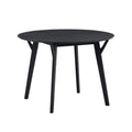 Wooden Dining Table Set, Modern Simple Design Round Kitchen Table And Fabric Upholstered Dining Chairs For Dining Room, Kitchen, Saving Space 1 Table With 4 Chairs ,Black Black Solid Wood