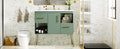 36'' Bathroom Vanity With Resin Sink Combo Set, Modern Freestanding Single Bathroom Cabinet With 2 Drawers & 2 Storage Compartments, Storage Cabinet For Bathroom, Solid Wood Frame Vanity Set, Green Green Bathroom Modern Mdf