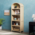 Modern 5 Shelf Open Arched Bookshelf Oak Oak Mdf Mdf