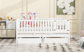 Full Size Wood Daybed With Fence Guardrails And 2 Drawers, Split Into Independent Floor Bed & Daybed, White Old Sku :Lp000882Aak Full White Solid Wood Mdf