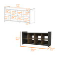 Harrison Entryway Shoe Rack, Eight Cube Spaces 8 Or More Brown Horizontal Primary Living Space Wood Contemporary Melamine Engineered Wood