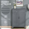 Homcom Industrial Steel Storage Cabinet Storage Organizer Gray Grey Metal