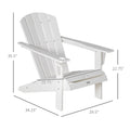 Outsunny Adirondack Chair With Cup Holder, All Weather Patio Chair Hdpe Lounger, Fire Pit Seating High Back And Wide Seat For Outdoor, Backyard, Garden, Deck, Lawn, White White Plastic