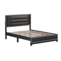 Queen Size Pu Upholstered Bed, Headboard With Led Light Strips And Sparkling Shiny Decoration, No Box Spring Required, Black Queen Black Pu