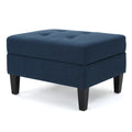 Storage Ottoman Navy Blue Fabric