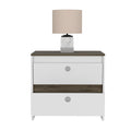 Lily Nightstand, Two Drawers, Superior Top Multicolor Mdf Engineered Wood