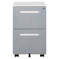 3 Drawer Mobile Locking File Cabinet, Rolling Filing Cabinet For Letter A4 Size With 5 Wheels,Grey Grey Metal