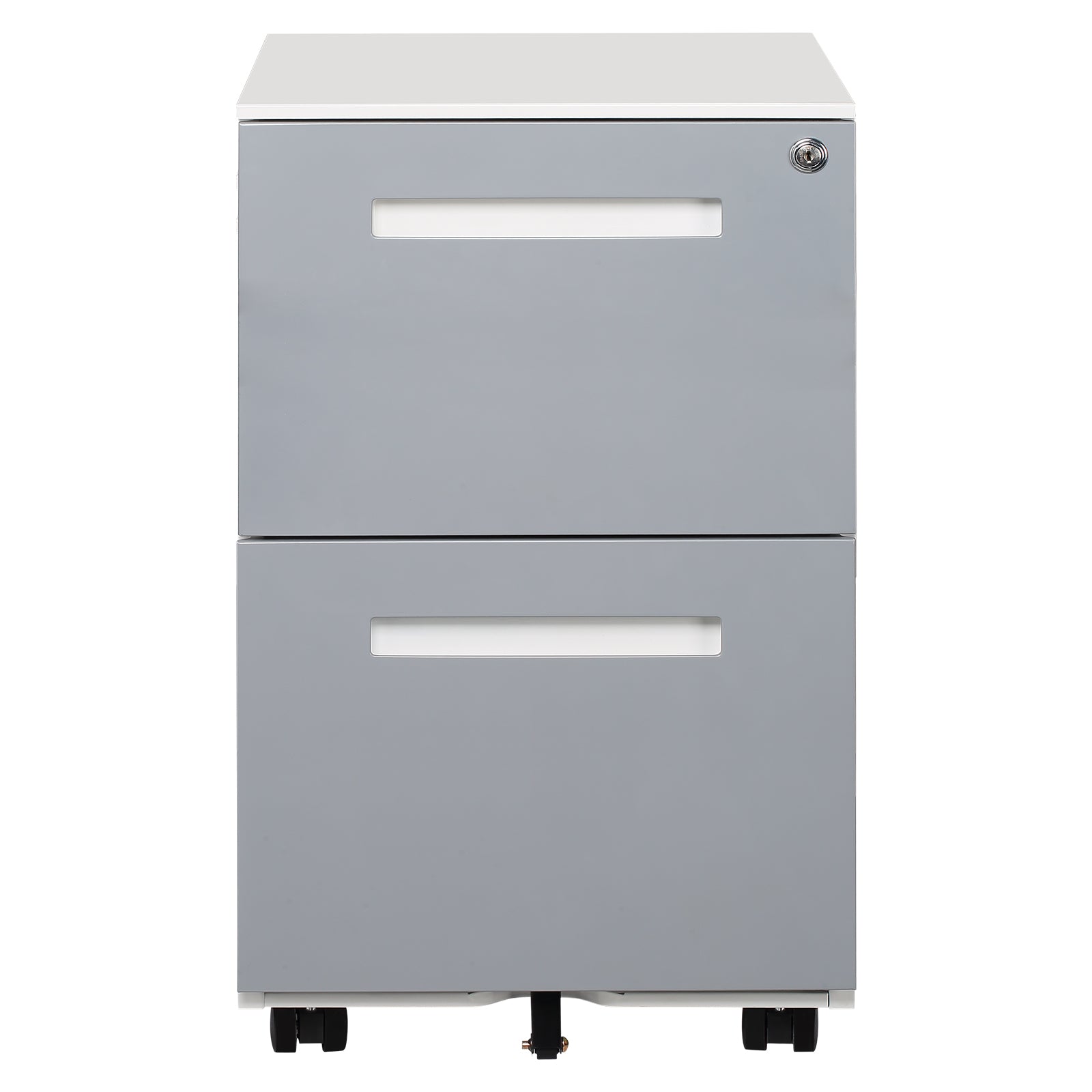 3 Drawer Mobile Locking File Cabinet, Rolling Filing Cabinet For Letter A4 Size With 5 Wheels,Grey Grey Metal