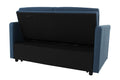 Loveseat Sleeper Pull Out Couch 3 In 1 Sofa Bed Adjustable Backrest Blue Wood Fabric